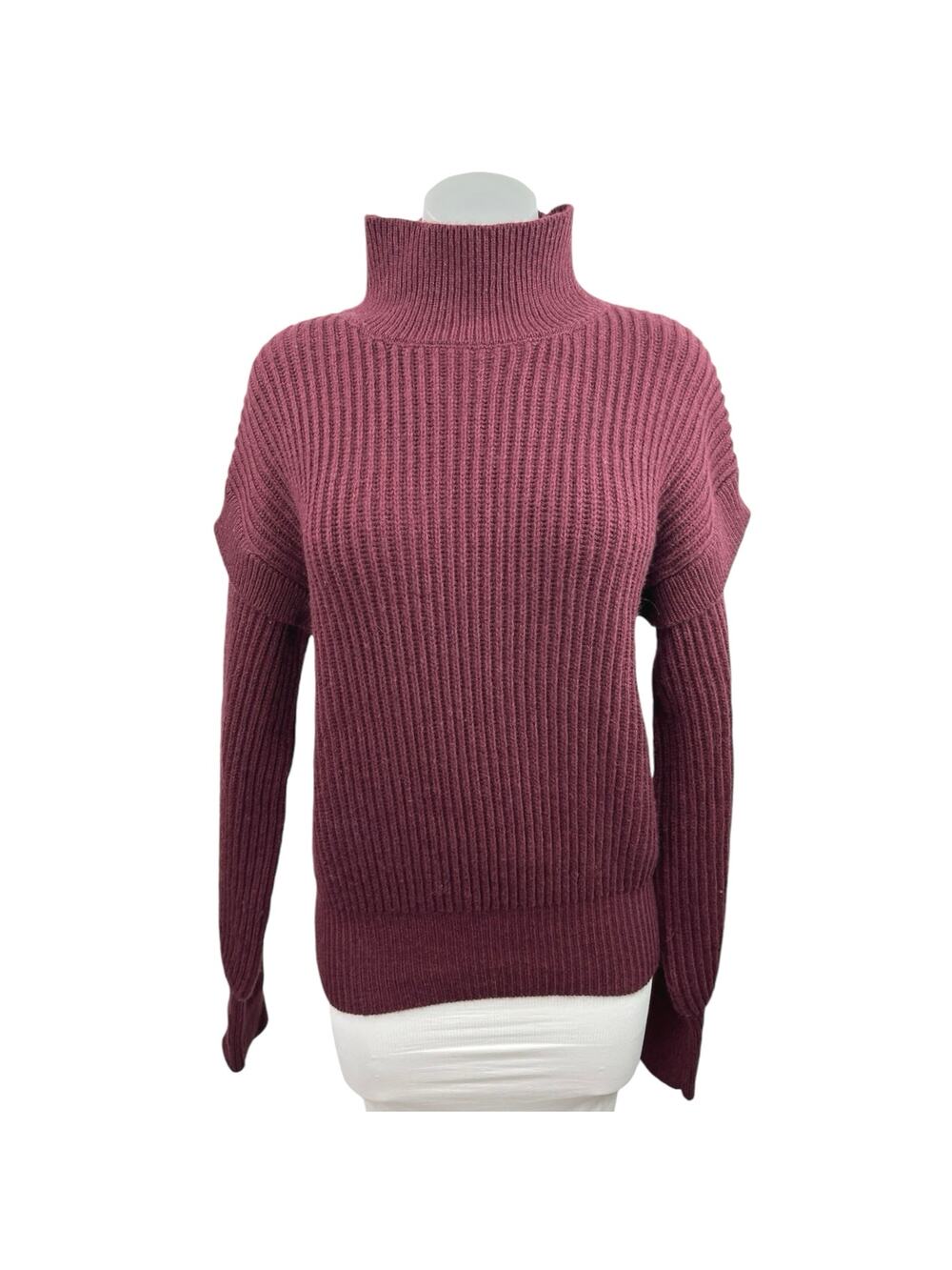 LeGer Red Maroon Wool Blend Ribbed Knit Comfy Cozy Pullover Sweater Top Size 40